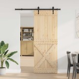 vidaXL Ușă glisantă NARVIK Natural și Negru 85 x 210 cm (152,5 cm) 3445385
