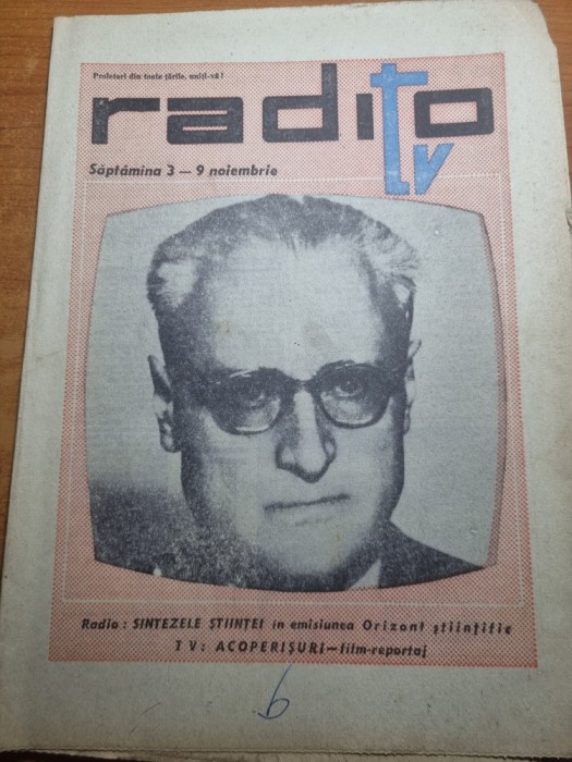 revista radio tv 31 octombrie 1968 cu programul din 3 - 9 noiembrie 1968