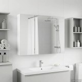 vidaXL Dulap cu oglindă pentru baie cu raft Alb 100 x 14,5 x 70 cm 889119