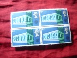 Bloc de 4 valori x 9p Marea Britanie 1969 Europa CEPT, Nestampilat