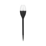 Felinar solar cu LED model cupa de vin pentru curte eMazing, inaltime 37.5 cm, lumina tip flacara, realizat din PVC si ABS, 2V, 200mAh, nuanta alba ca