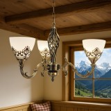 Lustra VINTAGE, tip Pendul cu brate, COTTAGE, Circulara, 3xE27, Sticla si Metal, Bronz ModernLight Concept