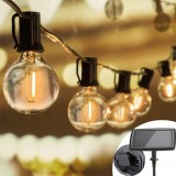 Cumpara ieftin Ghirlanda solara exterior Joomer G40, 18.3m, 27 becuri LED, alb cald, 4 moduri, IP65, incarcare solara si USB