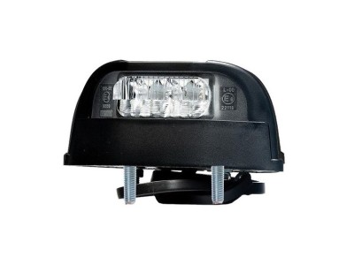Lampa numar inmatriculare 12/24V; lungime cablu 0,5m; montare surub cu spatiu 45mm; 3xLED; carcasa neagra; cu cabluri; Latime: 112 mm; Inaltime: 49 m foto