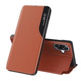 Husa Carte Flip Smart View Piele Ecologica Portocaliu pentru Samsung Galaxy A07 4G - Asteroid GSM