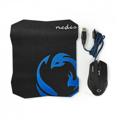 Set Mouse Gaming cu fir +Mouse Pad 1600 DPI 6 butoane Nedis