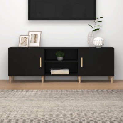 vidaXL Comodă TV, negru, 150x30x50 cm, lemn compozit 812619 foto