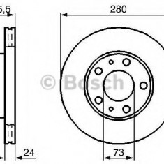 Disc frana PEUGEOT BOXER platou / sasiu (244) (2001 - 2016) BOSCH 0 986 479 B34