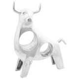 Sculptură Buldog vidaXL Argintie 22x9,5x34 cm Aluminiu
