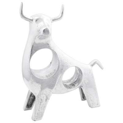 Sculptura buldog Gossi argintie 22x9,5x34 cm aluminiu foto