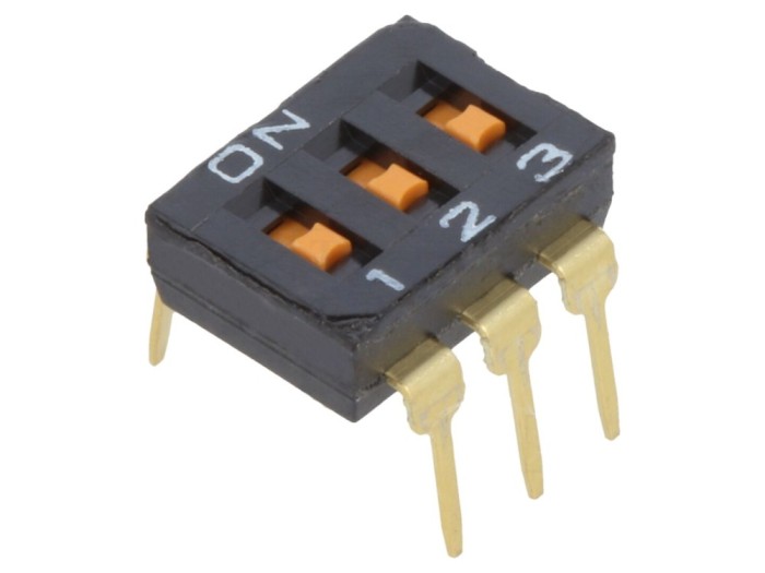 Comutator DIP-SWITCH 3 secțiuni ON-OFF