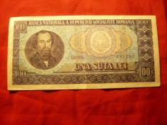 Bancnota 100 lei 1966 N.Balcescu , cal.f.buna foto
