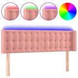 Cumpara ieftin Tablie de pat cu LED, roz, 147x16x78/88 cm, catifea
