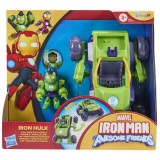 MARVEL IRON MAN SI PRIETENII SAI UIMITORI SET VEHICUL 2 IN 1 SI FIGURINA IRON