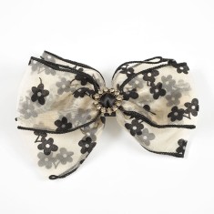 Clama de par tip funda cu flori negre