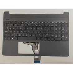 Carcasa superioara cu tastatura palmrest Laptop, HP, 15-EF, 15Z-EF, FA0P5002010, iluminata, gri, layout US