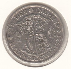 MAREA BRITANIE - 1/2 HALF CROWN 1931 , Ag500, LM1.41