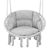Scaun rotund Sersimo tip leagan suspendat cu perna Confort Plus casa sau gradina, gri Household NewTrend