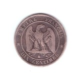 Moneda Franta 10 centimes 1856 BB, stare relativ buna, curata
