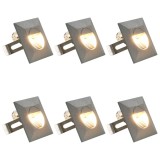 vidaXL Lămpi de perete LED de exterior, 6 buc., argintiu, 2 W, pătrat 45656