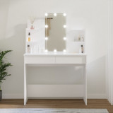 Masa de toaleta cu LED, alb, 96x40x142 cm GartenMobel Dekor, vidaXL