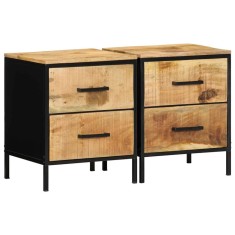 vidaXL Dulap de noapte cu sertar 2 pcs Maro și negru 40 x 35 x 50 cm 4019638 foto