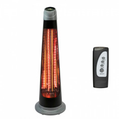 Radiator tip stalp S-WAVE 1200W halogen, fibra carbon, inaltime 87 cm foto