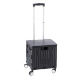 Carucior cumparaturi, pliabil cu roti, plastic negru 40 x 33,5 x 42 cm