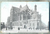 AD 335 C. P. VECHE - PARIS -EGLISE SAINT-EUSTACHFRANTA -CIRCULATA 1914-BUCURESTI