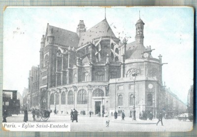 AD 335 C. P. VECHE - PARIS -EGLISE SAINT-EUSTACHFRANTA -CIRCULATA 1914-BUCURESTI foto