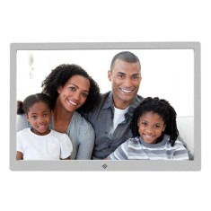 Rama foto digitala 15 inch din aluminiu, slim, LED