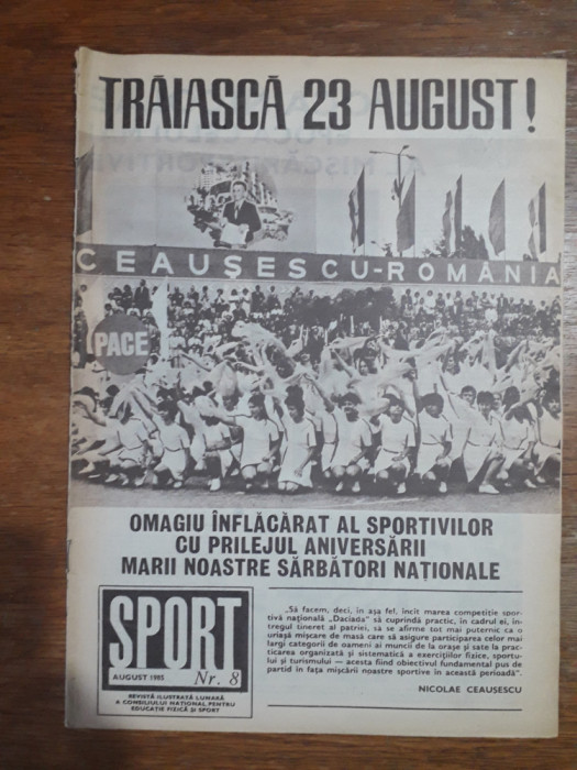 Revista Sport nr. 8 / 1985 / CSP