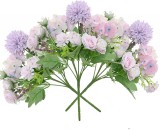 Set de 3 flori artificiale Hawesome, plastic/matase, mov, 32 x 20 cm