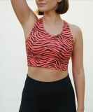 Bustieră Sport din Microfibră &ndash; Suport Ridicat, Confort și Respirabilitate pentru Antrenamente - XXL - negru-roz/somon