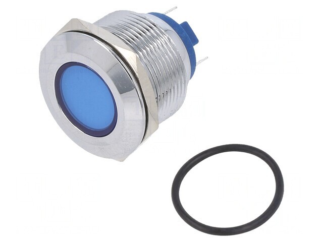 Lampă de control LED albastru 24V &Oslash;22mm alamă