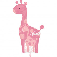 Balon folie figurina girafa Baby Girl, Amscan 25181 foto