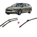 Cumpara ieftin Set 3 stergatoare FORD FOCUS IV Turnier (HP) din 2018, pentru parbriz si luneta fata si spate auto, Bosch Aerotwin, din cauciuc siliconat rezistent, F