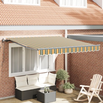Markiza retractabila automata Gossi verde si galben 350x250 cm, cotica de inlocuire pentru markiza Gossi pentru cadru de 3.5x2.5 m verde si galben foto