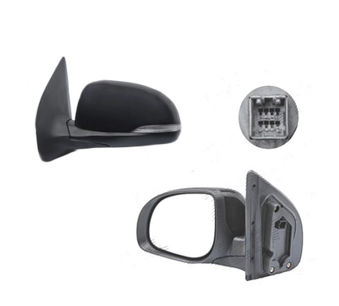 Oglinda exterioara Hyundai I20 (Pb), 07.2012-12.2014, Stanga, reglare electrica; carcasa neagra; geam convex; cromat; 5 pini; cu semnalizare