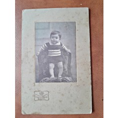 Fotografie copil 1 an, pe carton, 1910