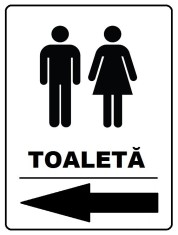 Placuta wc pentru toaleta cu sageata spre stanga foto