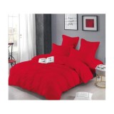 Cumpara ieftin Lenjerie de Pat Dublu, Bumbac Finet-Creponat, 6 Piese, Rosu-LJ1098