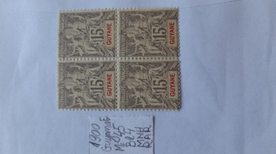1900-Guyana Fr.-Mi45=Bl4-MNH-Mi=+550E-F F RAR foto