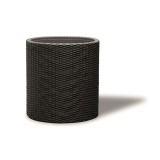 Ghiveci Keter Cylinder M Gri, 18L, Ratan Impletit, Plastic, Interior/Exterior, 36x37.3cm, Cilindric Modern
