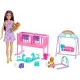 Papusa Barbie Skipper Babysitters inc, Skipper cu gemeni si accesorii, Mattel