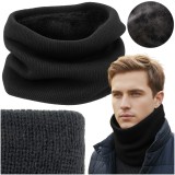 Fular tip guler negru Trizand pentru barbati, calduros si confortabil