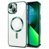 Cumpara ieftin Husa pentru iPhone 14, Techsuit Luxury Crystal MagSafe, Light Green