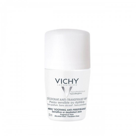 Deodorant antiperspirant roll-on VICHY pentru piele sensibilă, 48 de ore, 50 ml