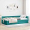 vidaXL Cadru de pat colțar Altele cu headboard Turcoaz 100 x 200 cm 42016099