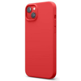 Lemontti Husa Liquid Silicon MagCharge iPhone 14 Plus Rosu (protectie 360&deg;, material fin, captusit cu microfibra)